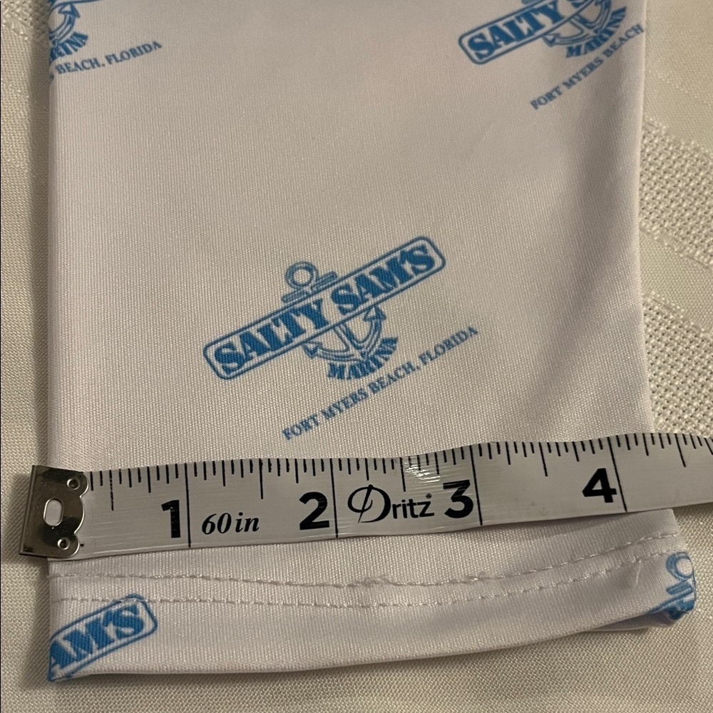 SALTY SAM's Men's Logo Performance Blue and White Long Sleeve Shirt Sz M NWT - Picture 8 of 10